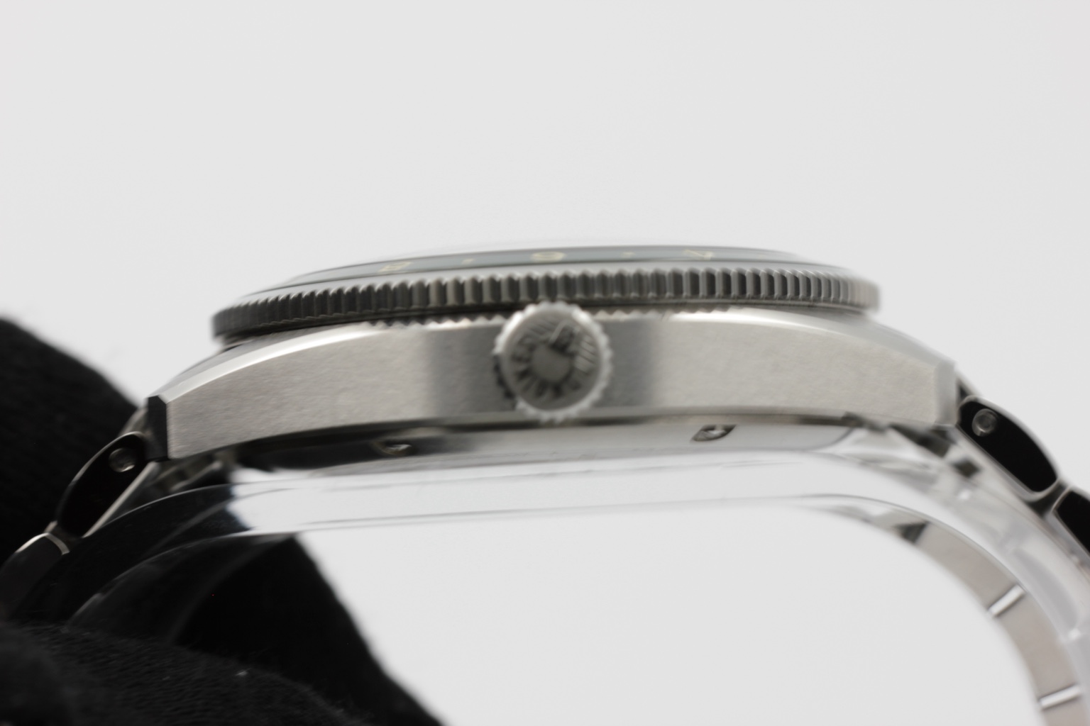 Longines Spirit Zulu Time ref. L3.812.4.63.6 — crown-side view