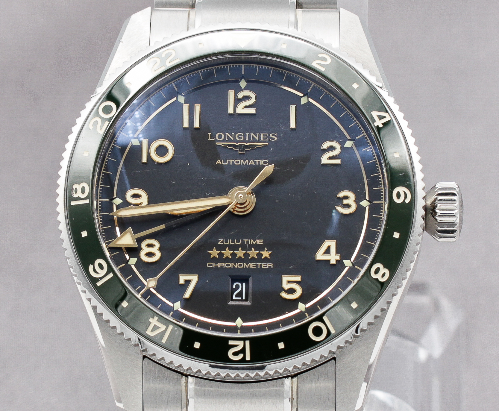 Longines Spirit Zulu Time ref. L3.812.4.63.6 — dial view
