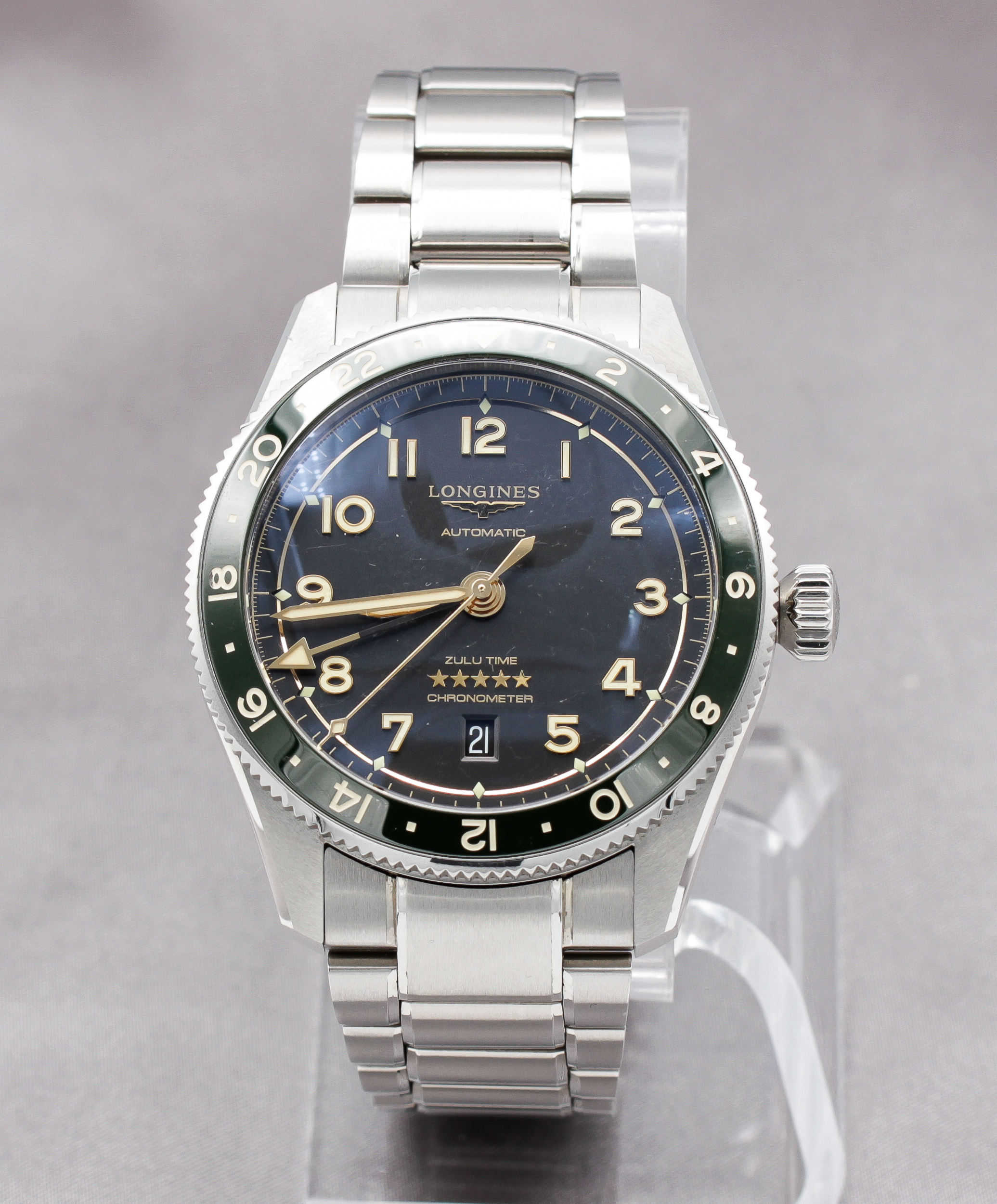 Longines Spirit Zulu Time ref. L3.812.4.63.6 — front view