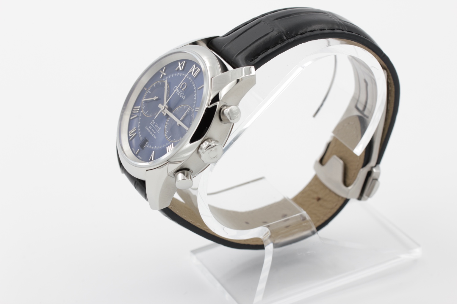 Omega De Ville Co-Axial Chronograph ref. 431.13.42.51.03.001 — crown-side view