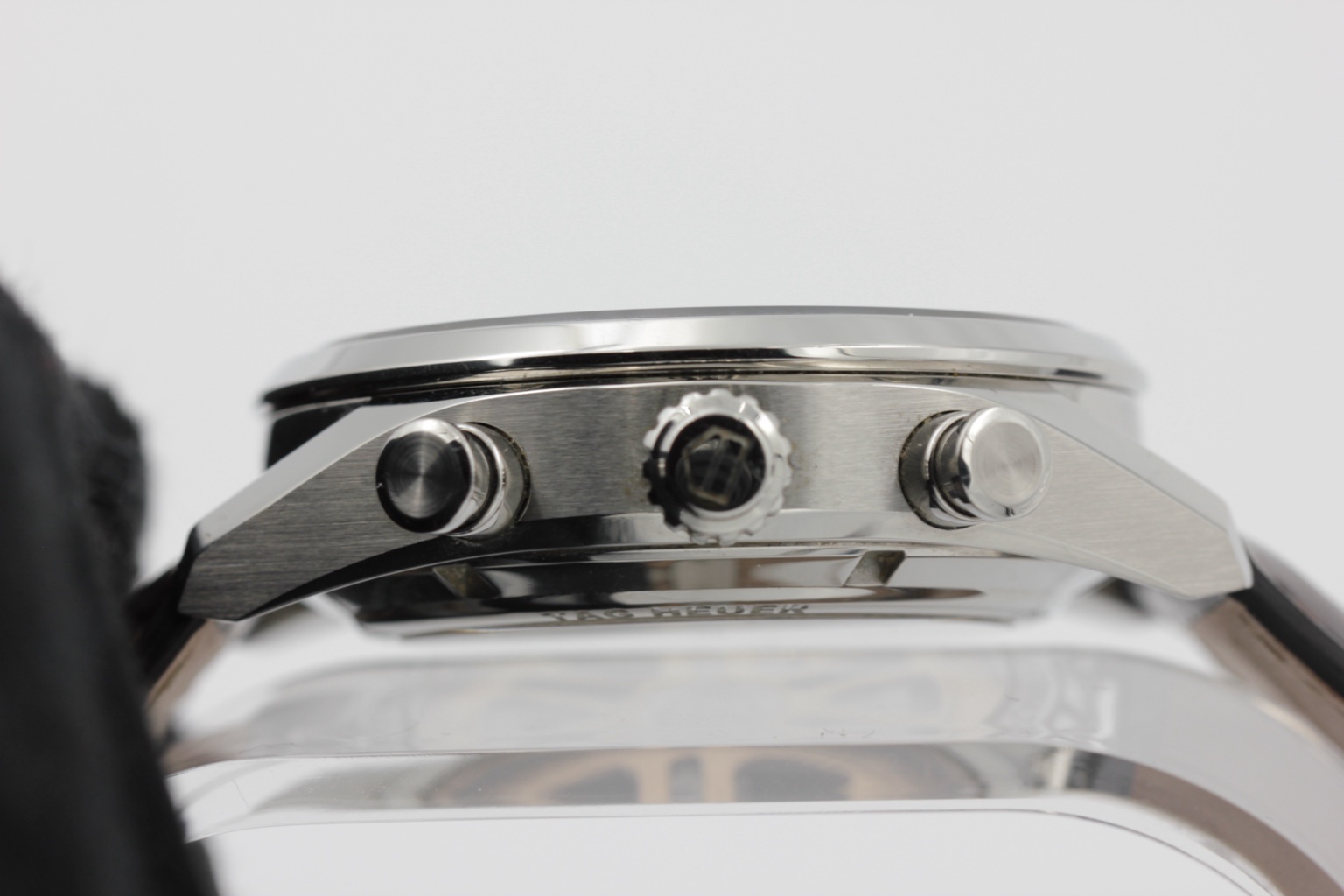 TAG Heuer Carrera Chronograph ref. CBN2012.FC6483 — crown and pushers view