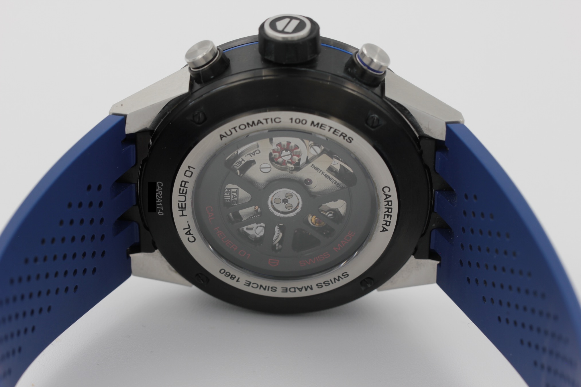 TAG Heuer Carrera Calibre HEUER 01 ref. CAR2A1T.FT6052 — caseback view