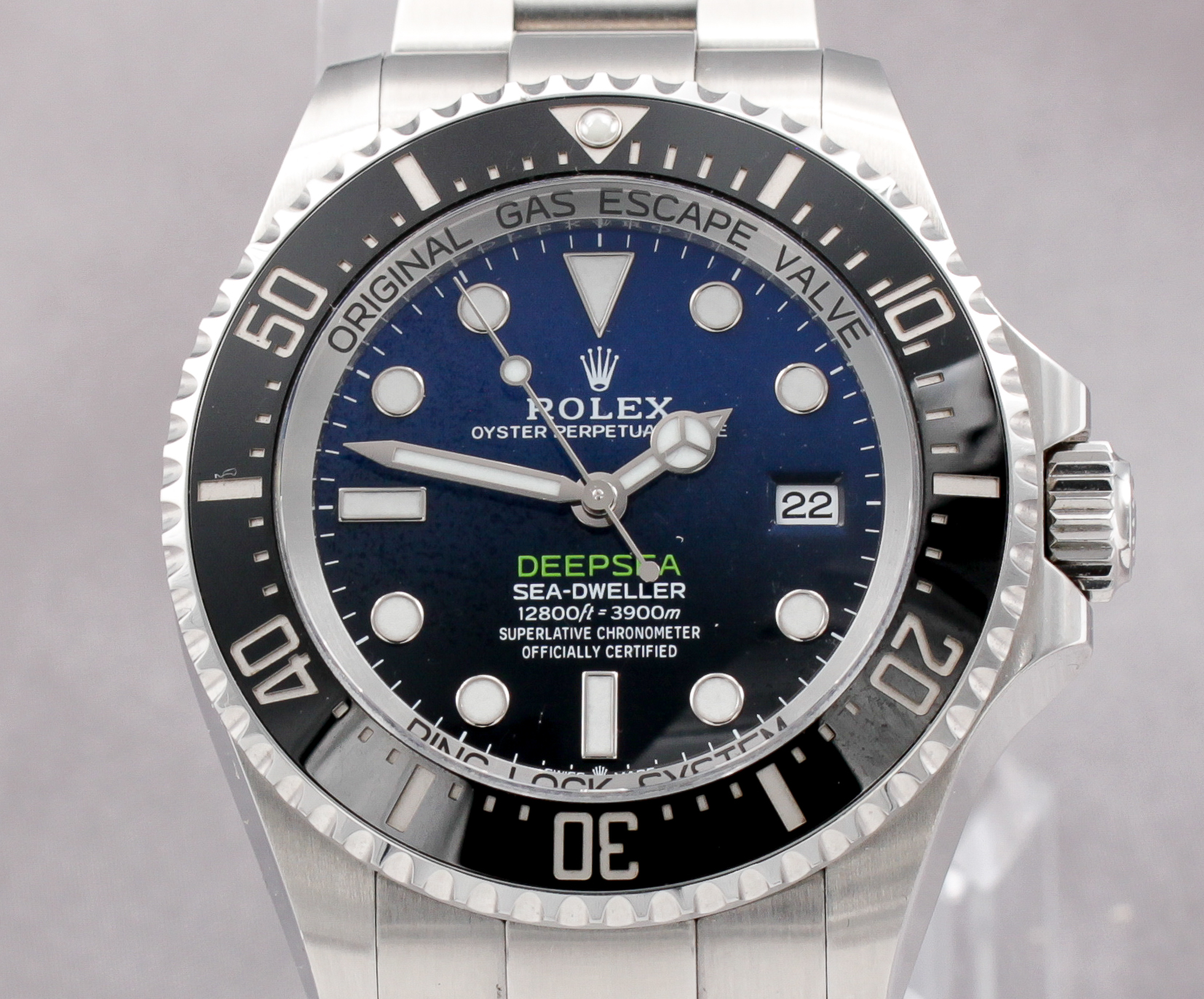 Rolex Deepsea Sea-Dweller D-Blue / James Cameron ref. 136660 — dial view