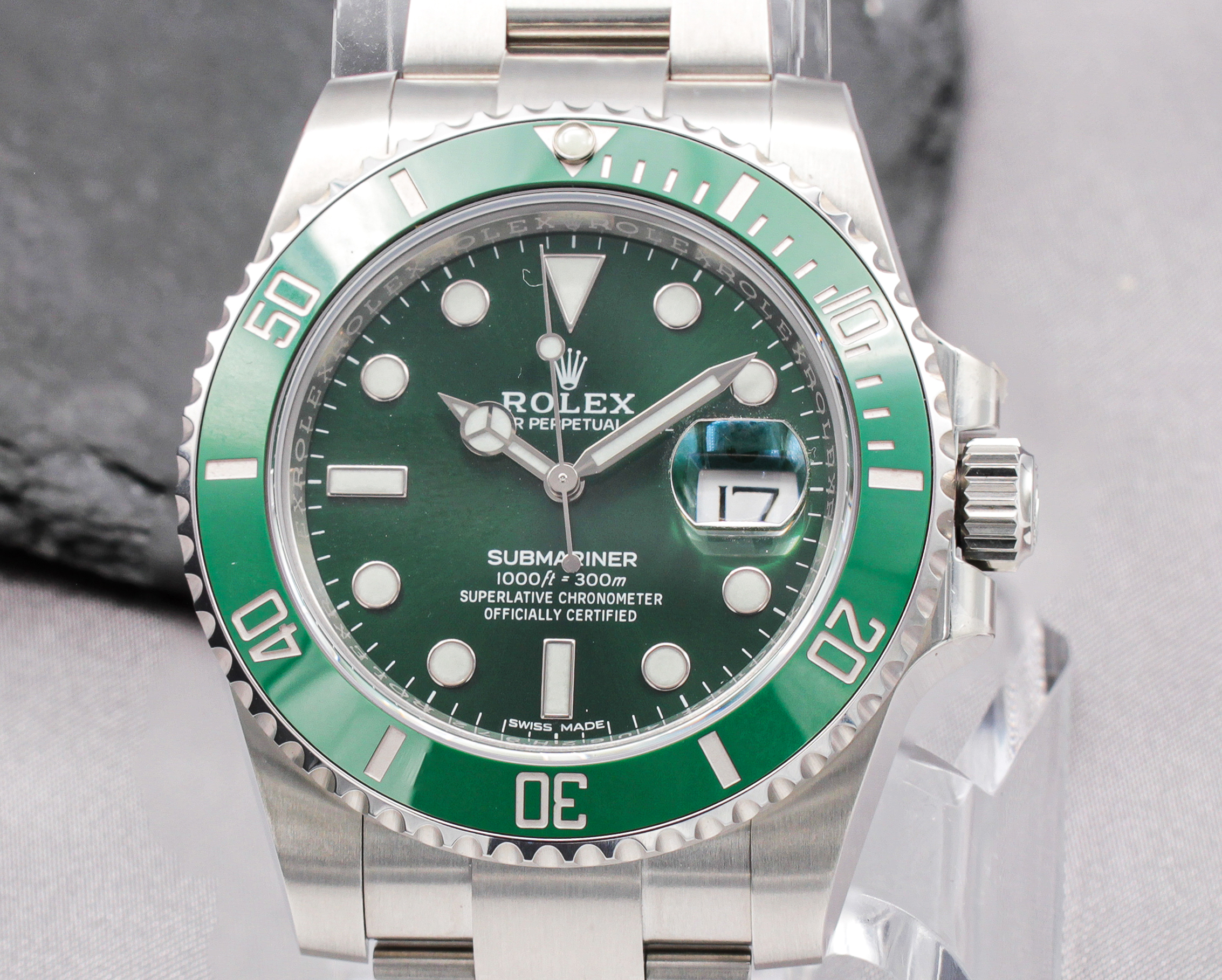Rolex Submariner Date “Hulk” ref. 116610LV — actual watch photograph