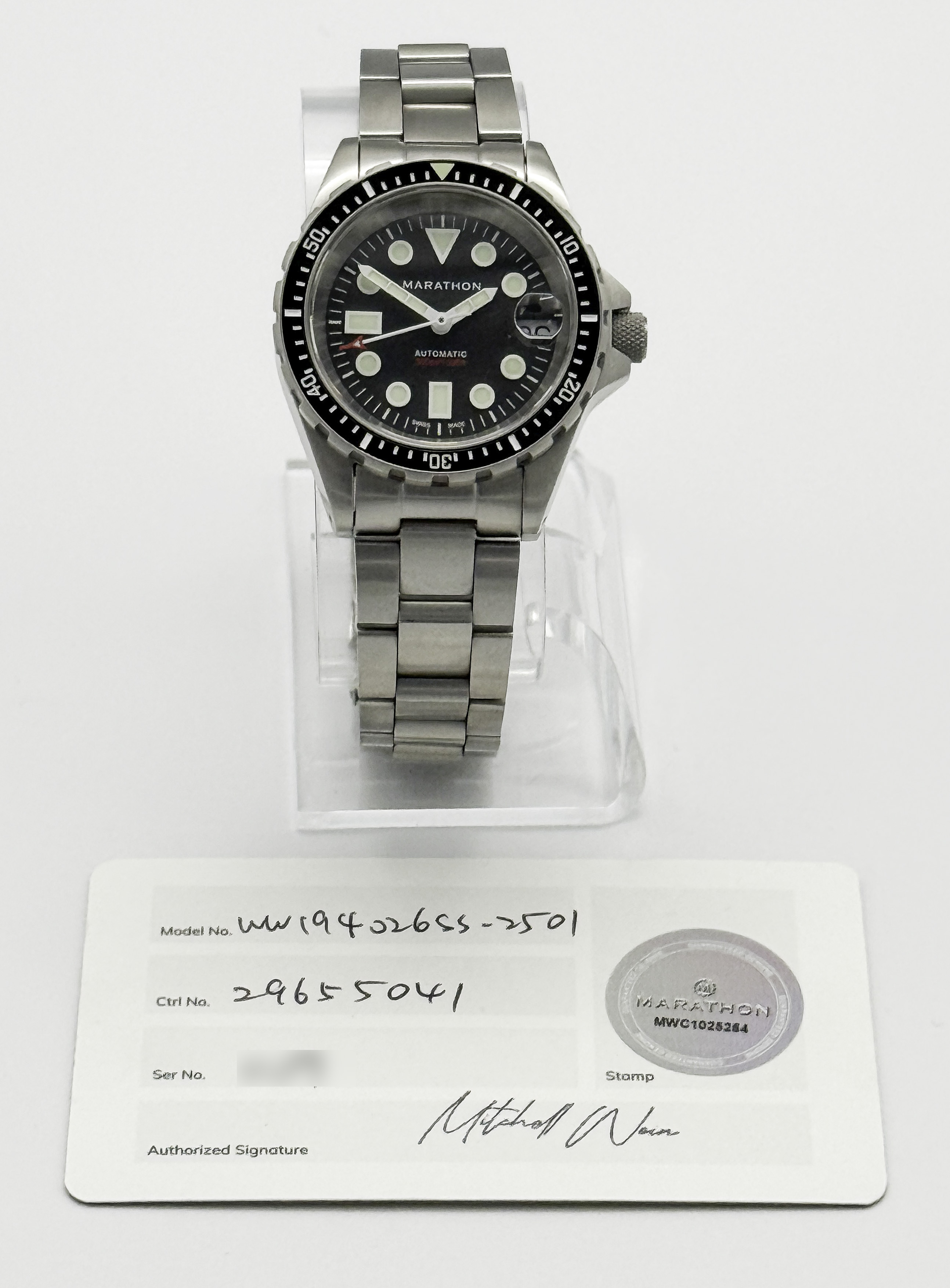 Marathon OSAR-D 36mm ref. WW194026SS-2001 — actual watch photograph