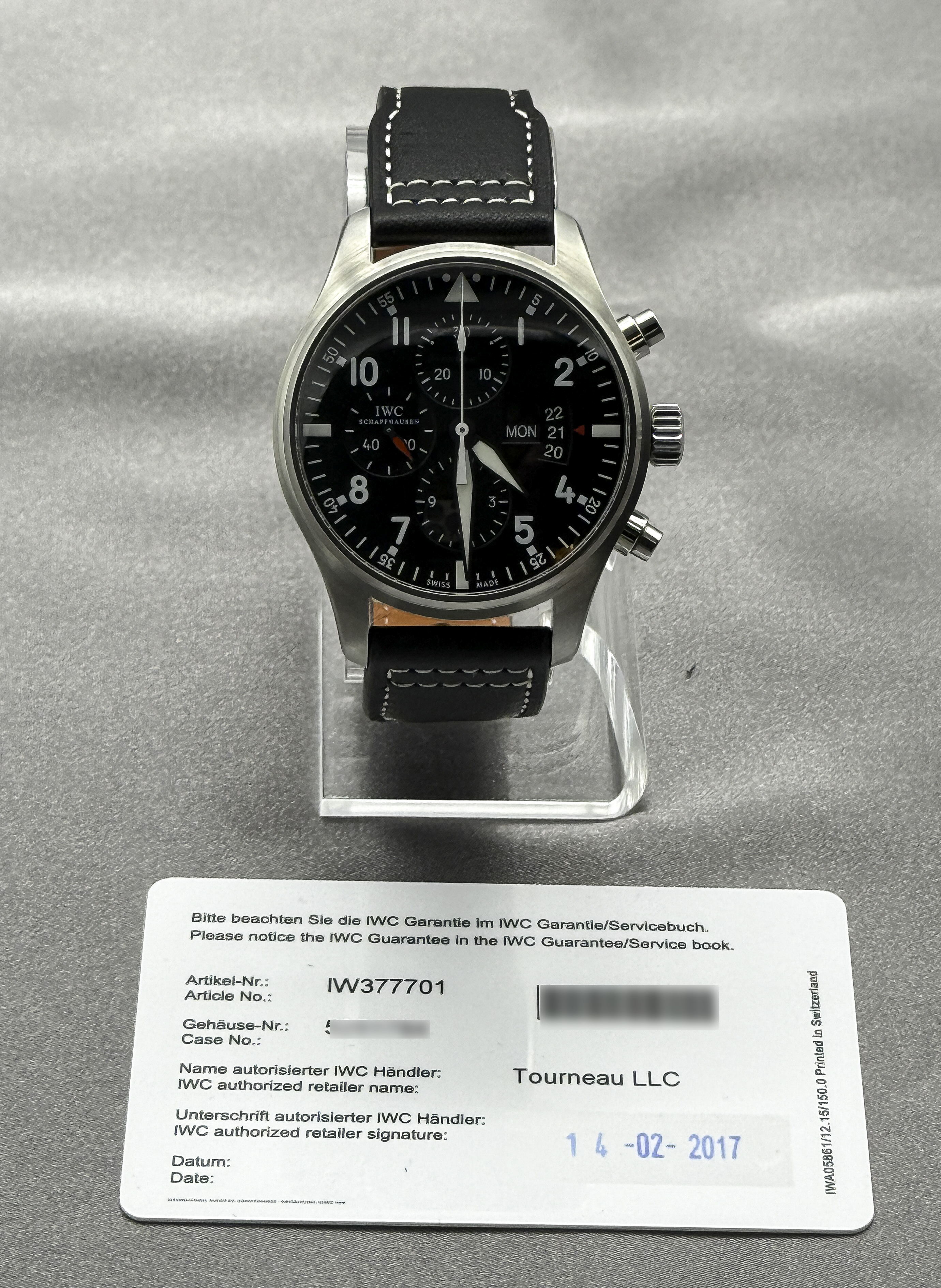 IWC Pilot’s Watch Chronograph ref. IW377701 — actual watch photograph